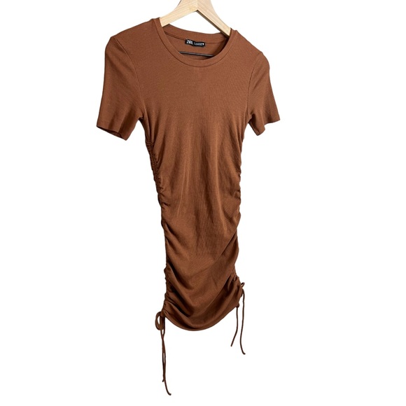 Zara Ruched Ribbed Dress - Picture 3 of 6